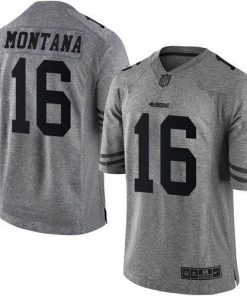 Nike 49ers #16 Joe Montana Gray Stitched NFL Limited Gridiron Gray Jersey