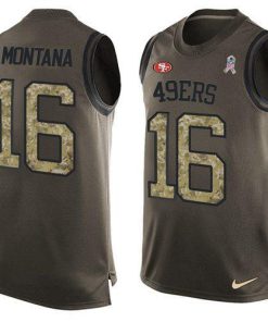 Nike 49ers #16 Joe Montana Green Stitched NFL Limited Salute To Service Tank Top Jersey
