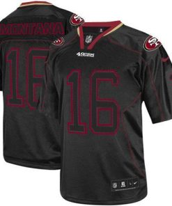 Nike 49ers #16 Joe Montana Lights Out Black Stitched NFL Elite Jersey