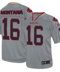Nike 49ers #16 Joe Montana Lights Out Grey Stitched NFL Elite Jersey