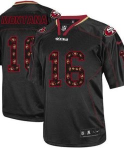 Nike 49ers #16 Joe Montana New Lights Out Black Stitched NFL Elite Jersey