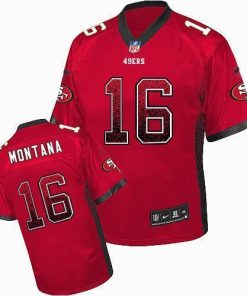 Nike 49ers #16 Joe Montana Red Team Color Stitched NFL Elite Drift Fashion Jersey
