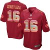 Nike 49ers #16 Joe Montana Red Team Color Stitched NFL Limited Strobe Jersey
