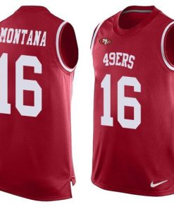 Nike 49ers #16 Joe Montana Red Team Color Stitched NFL Limited Tank Top Jersey