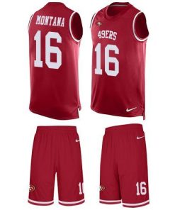 Nike 49ers #16 Joe Montana Red Team Color Stitched NFL Limited Tank Top Suit Jersey