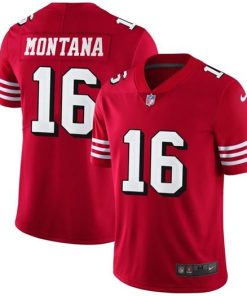 Nike 49ers #16 Joe Montana Red Team Color Stitched NFL Vapor Untouchable Limited II Jersey