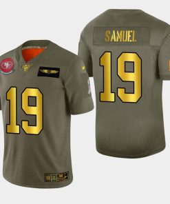 Nike 49ers #19 Deebo Samuel Olive Gold 2019 Salute To Service NFL 100 Limited Jersey