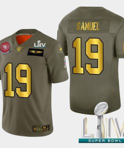 Nike 49ers #19 Deebo Samuel Olive Gold Super Bowl LIV 2020 2019 Salute To Service NFL 100 Limited Jersey
