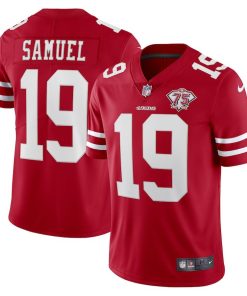 Nike 49ers #19 Deebo Samuel Red 75th Anniversary Stitched NFL Vapor Untouchable Limited Jersey