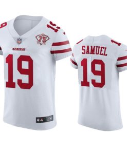 Nike 49ers #19 Deebo Samuel White 75th Anniversary Stitched NFL Vapor Untouchable Elite Jersey