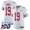 Nike 49ers #19 Deebo Samuel White Super Bowl LIV 2020 Stitched NFL 100th Season Vapor Limited Jersey