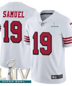 Nike 49ers #19 Deebo Samuel White Super Bowl LIV 2020 Rush Stitched NFL Vapor Untouchable Limited Jersey