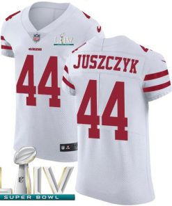 Nike 49ers #44 Kyle Juszczyk White Super Bowl LIV 2020 Stitched NFL Vapor Untouchable Elite Jersey