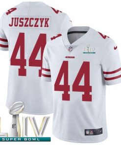 Nike 49ers #44 Kyle Juszczyk White Super Bowl LIV 2020 Stitched NFL Vapor Untouchable Limited Jersey