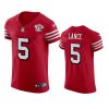 Nike 49ers #5 Trey Lance Red Rush 75th Anniversary Stitched NFL Vapor Untouchable Elite Jersey