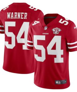 Nike 49ers #54 Fred Warner Red 75th Anniversary Stitched NFL Vapor Untouchable Limited Jersey