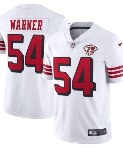 Nike 49ers #54 Fred Warner White Rush 75th Anniversary Stitched NFL Vapor Untouchable Limited Jersey