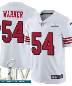 Nike 49ers #54 Fred Warner White Super Bowl LIV 2020 Rush Stitched NFL Vapor Untouchable Limited Jersey