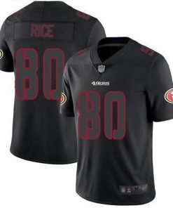 Nike 49ers #80 Jerry Rice Black Stitched NFL Limited Rush Impact Jersey