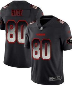 Nike 49ers #80 Jerry Rice Black Stitched NFL Vapor Untouchable Limited Smoke Fashion Jersey