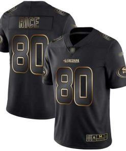 Nike 49ers #80 Jerry Rice Black/Gold Stitched NFL Vapor Untouchable Limited Jersey