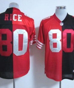 Nike 49ers #80 Jerry Rice Black/Red Stitched NFL Elite Split Jersey