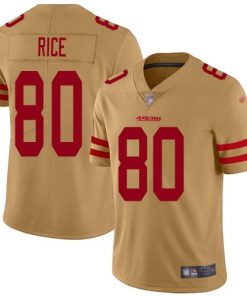 Nike 49ers #80 Jerry Rice Gold Stitched NFL Limited Inverted Legend Jersey