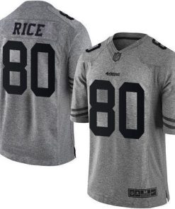 Nike 49ers #80 Jerry Rice Gray Stitched NFL Limited Gridiron Gray Jersey