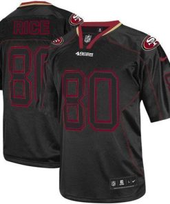 Nike 49ers #80 Jerry Rice Lights Out Black Stitched NFL Elite Jersey