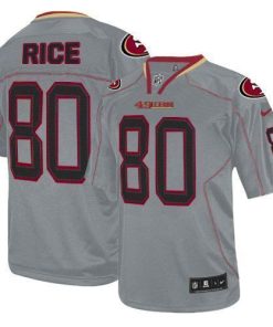 Nike 49ers #80 Jerry Rice Lights Out Grey Stitched NFL Elite Jersey