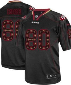 Nike 49ers #80 Jerry Rice New Lights Out Black Stitched NFL Elite Jersey