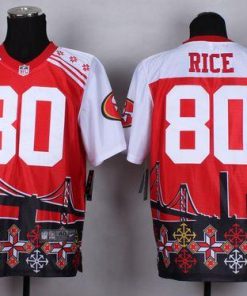 Nike 49ers #80 Jerry Rice Red Stitched NFL Elite Noble Fashion Jersey