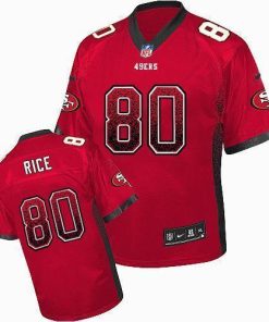 Nike 49ers #80 Jerry Rice Red Team Color Stitched NFL Elite Drift Fashion Jersey