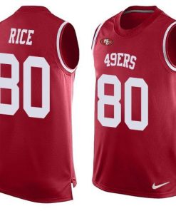 Nike 49ers #80 Jerry Rice Red Team Color Stitched NFL Limited Tank Top Jersey