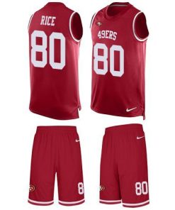 Nike 49ers #80 Jerry Rice Red Team Color Stitched NFL Limited Tank Top Suit Jersey