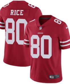 Nike 49ers #80 Jerry Rice Red Team Color Stitched NFL Vapor Untouchable Limited Jersey