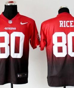 Nike 49ers #80 Jerry Rice Red/Black Stitched NFL Elite Fadeaway Fashion Jersey