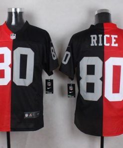 Nike 49ers #80 Jerry Rice Red/Black Two Tone Oakland Raiders Stitched NFL Jersey
