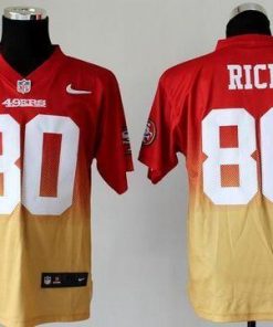 Nike 49ers #80 Jerry Rice Red/Gold Stitched NFL Elite Fadeaway Fashion Jersey