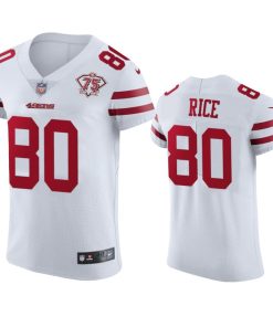 Nike 49ers #80 Jerry Rice White 75th Anniversary Stitched NFL Vapor Untouchable Elite Jersey