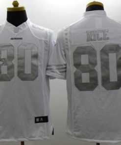 Nike 49ers #80 Jerry Rice White Stitched NFL Limited Platinum Jersey