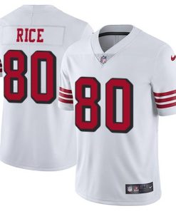Nike 49ers #80 Jerry Rice White Rush Stitched NFL Vapor Untouchable Limited Jersey