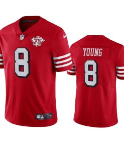 Nike 49ers #8 Steve Young Red Rush 75th Anniversary Stitched NFL Vapor Untouchable Limited Jersey