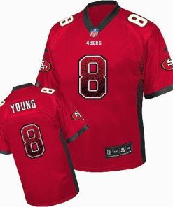 Nike 49ers #8 Steve Young Red Team Color Stitched NFL Elite Drift Fashion Jersey