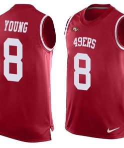 Nike 49ers #8 Steve Young Red Team Color Stitched NFL Limited Tank Top Jersey
