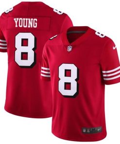 Nike 49ers #8 Steve Young Red Team Color Stitched NFL Vapor Untouchable Limited II Jersey