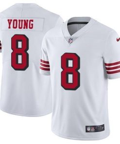 Nike 49ers #8 Steve Young White Rush Stitched NFL Vapor Untouchable Limited Jersey