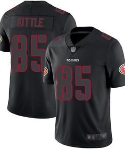 Nike 49ers #85 George Kittle Black Stitched NFL Limited Rush Impact Jersey