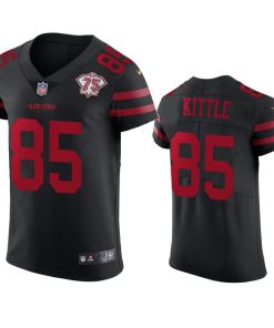 Nike 49ers #85 George Kittle Black Alternate 75th Anniversary Stitched NFL Vapor Untouchable Elite Jersey