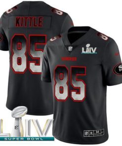 Nike 49ers #85 George Kittle Black Super Bowl LIV 2020 Stitched NFL Vapor Untouchable Limited Smoke Fashion Jersey